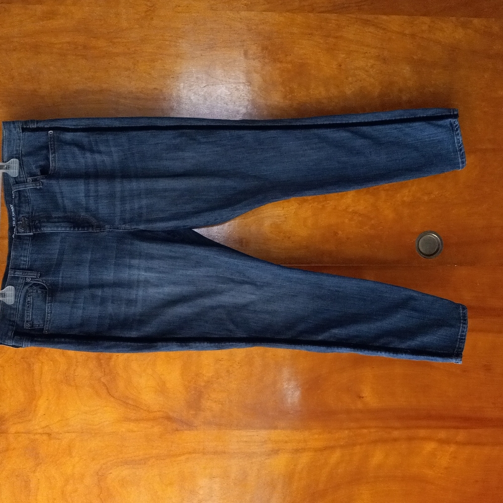 Gap Plus Dark Wash 'True Skinny' Jeans With Black Velvet Side Stripes *W18/L29"*